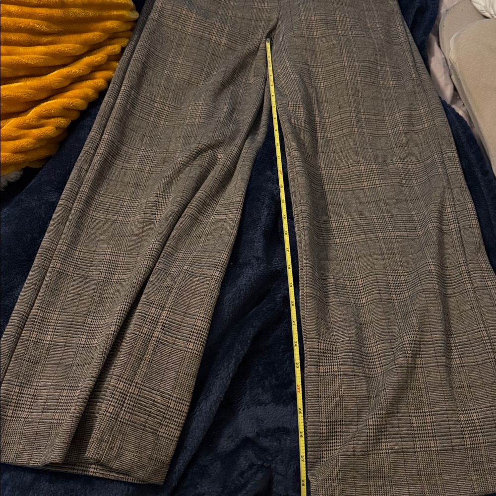 Max Studio Brown and Black Plaid Wide Leg Trousers - Picture 6 of 6